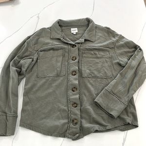 Kenzie green button down shacket medium